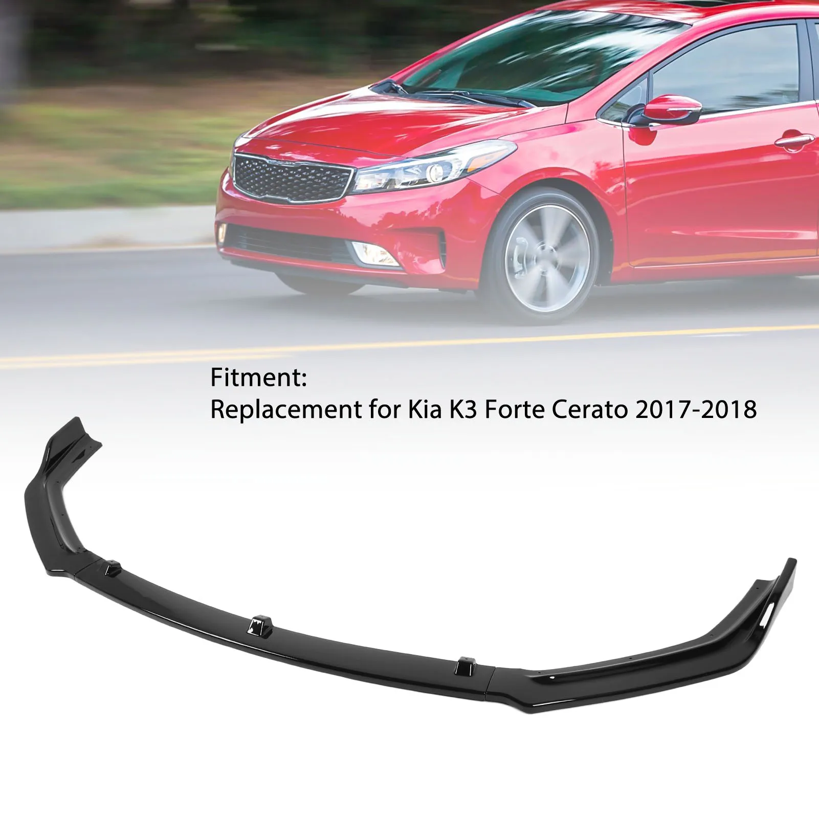 

Front Lip Diffuser Front Bumper Lip Body Kit Glossy Black Sporty Look Improved Easy To Install for K3 Forte Cerato