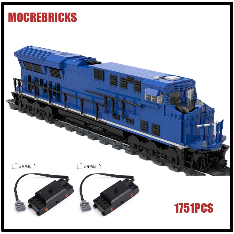 

Motor Train Series Dynamic 8wide ES44AC Locomotives MOC Building Blocks Assembly Small Particles Model Kid's Puzzle DIY Toy Gift