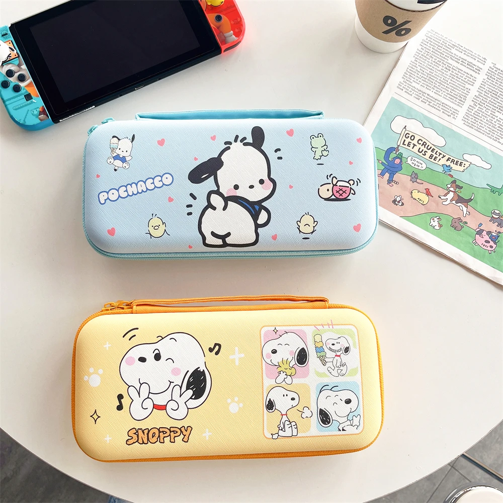 For Nintendo Switch OLED Storage Bag Portable NS Console Game Accessories Carrying Case Snoopy Pochacco Kitty Melody Kuromi