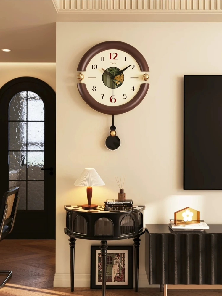 Creative Art Swinging Wall Clock Home Decor Retro Style Silent Clock Living Room Bedroom Watch Kitchen Decoration Quartz Clock