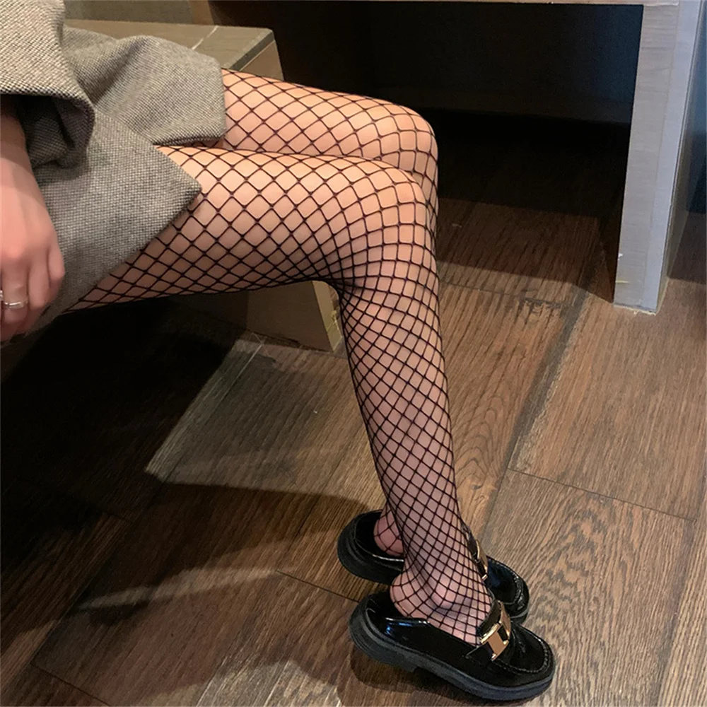 Women Black Fishnet Pantyhose Summer Legging Stockings Sexy Japanese Girl Lolita Ins Tights Stocking Ultra-Thin Lace Pantyhose