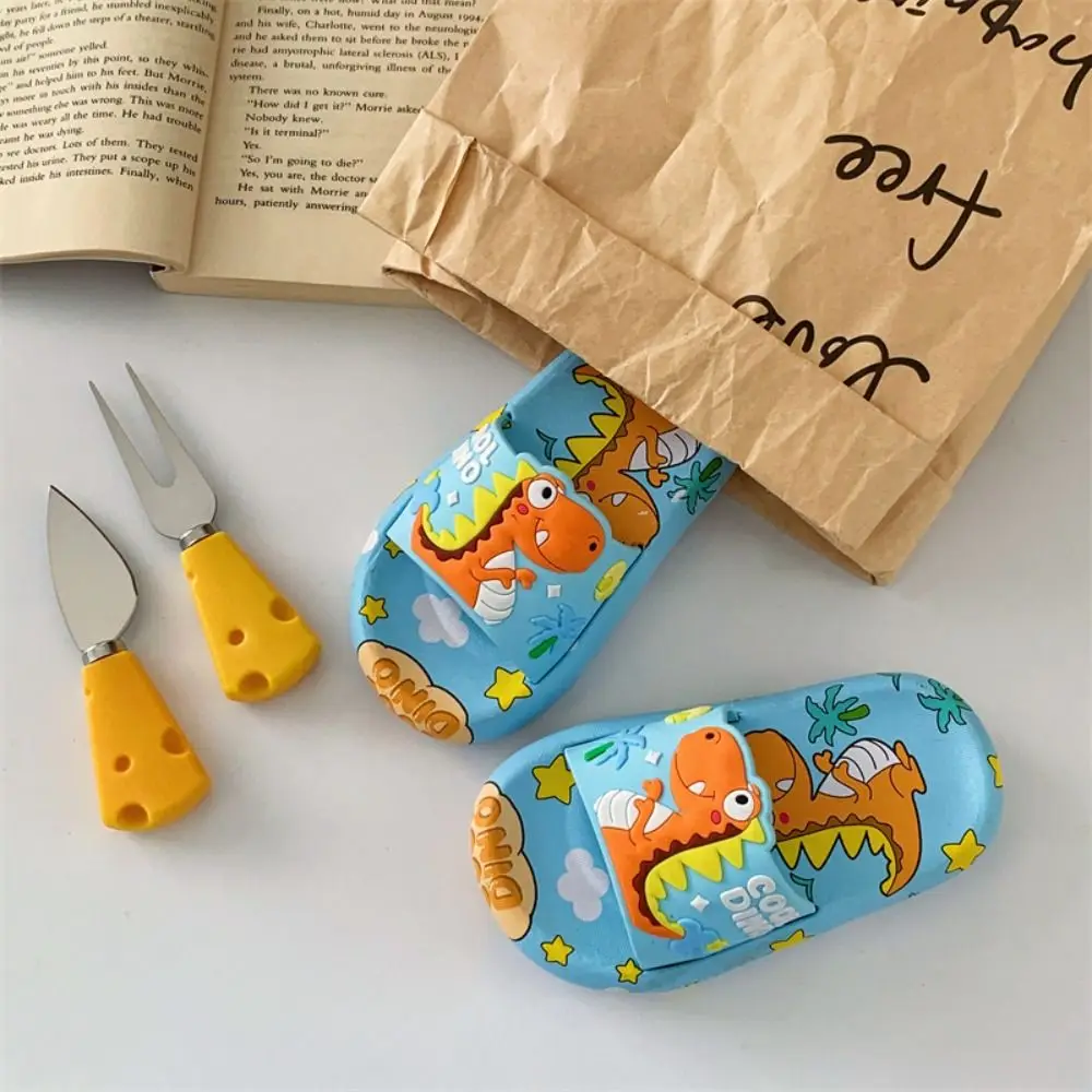 

Cartoon Cute Dinosaur Slippers Anti Slip Platform Cartoon Animal Slippers EVA Solid Color Children's Bathroom Sandals Girls