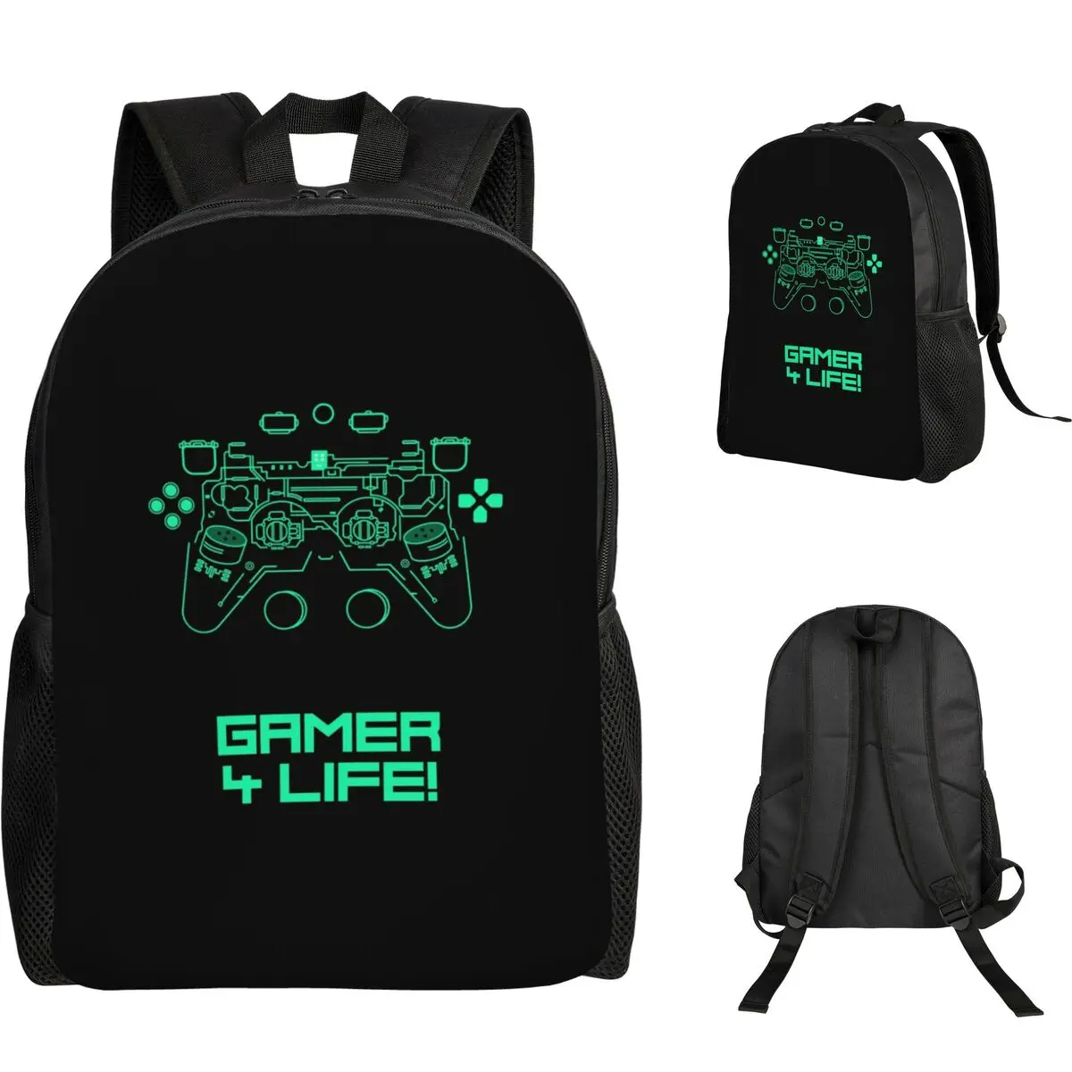 

Gamer 4 Life Gamepad Backpack Student Boys Girls BookBag School Bag Computer Shoulder Bags