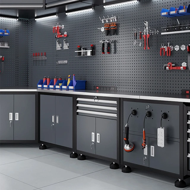 New Design Garage Workstation Industrial Removable Durable Heavy Duty Workshop Tool Cabinet Garage Locker Workbench