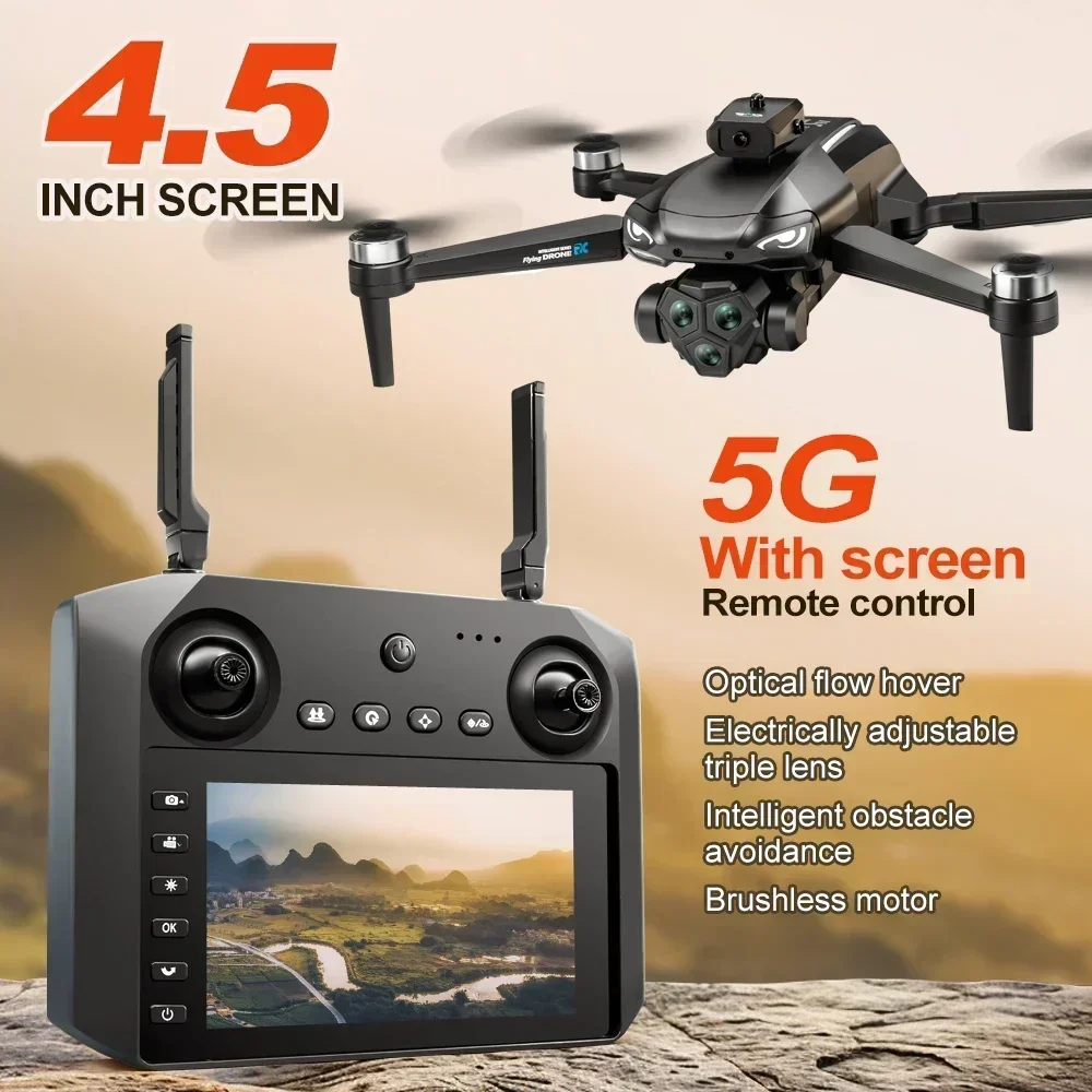 Drone RC 4K edisi profesional M33, mainan helikopter RC lipat kamera HD tiga sudut lebar WIFI FPV tinggi tetap