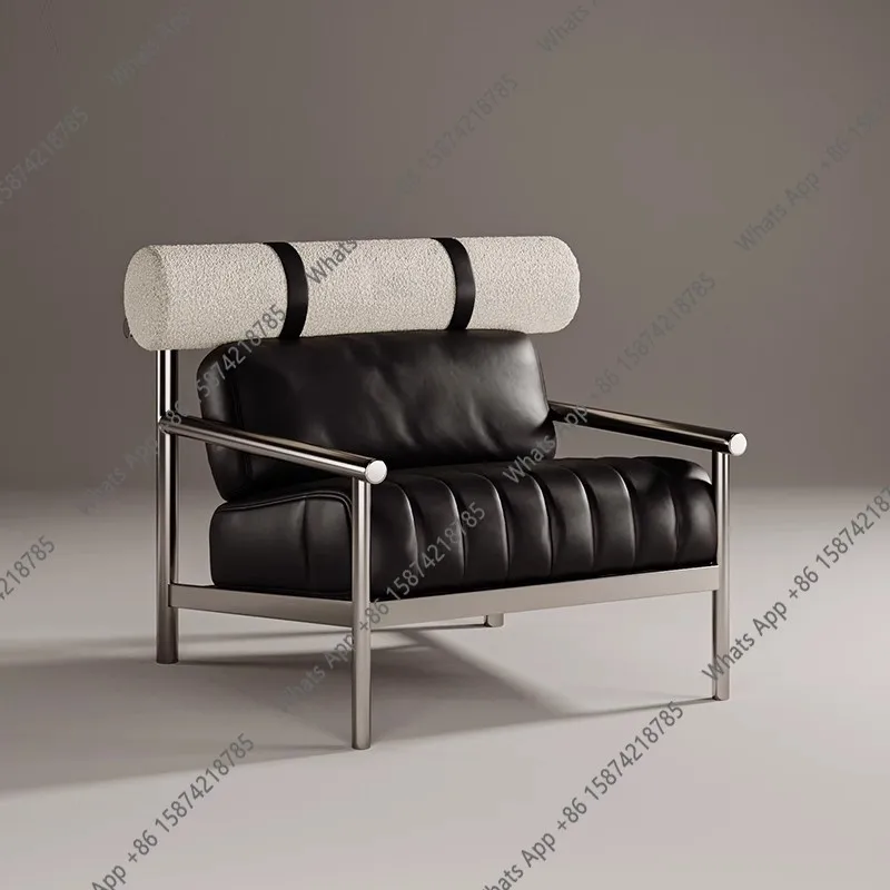 

Medieval wind designer Bauhai single sofa chair creative metal lazy leisure chair designer