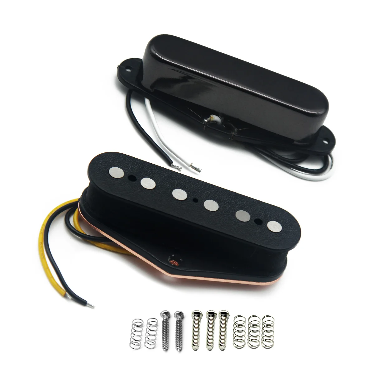 FLEOR Set of Alnico 5 Electric Guitar Single Coil Pickups Neck+Bridge Pickups TL Guitar Parts,Chrome/Golden/Black Choose