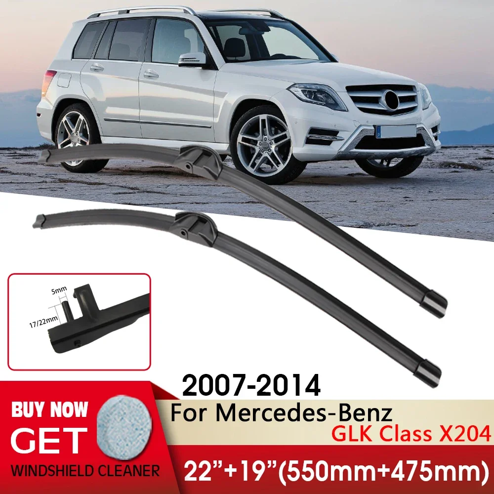 

Car Wiper Front Wiper Blade 22"+19" For Mercedes-Benz GLK Class X204 2007-2014 Side Pin Windshield Windscreen Front Window