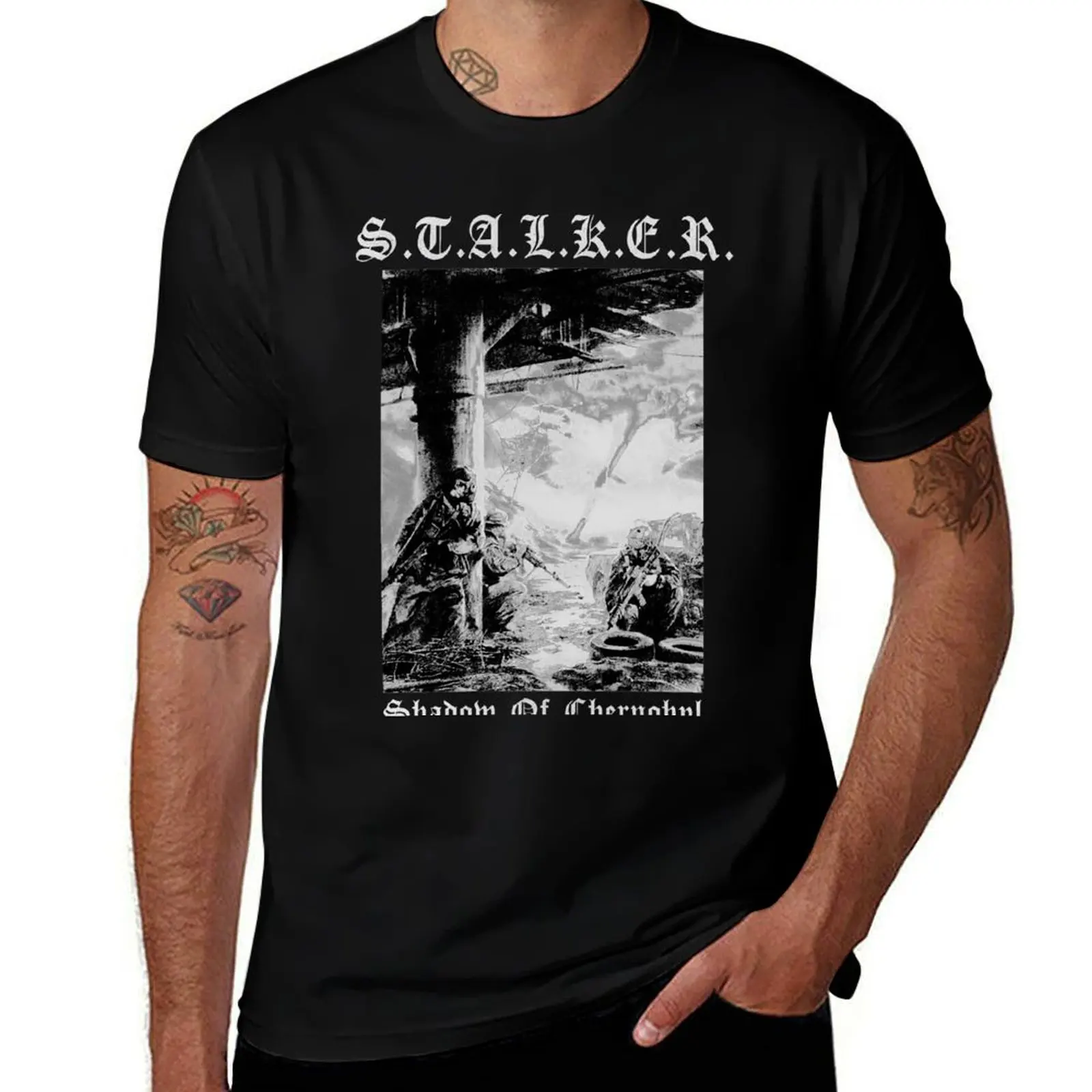 

S.T.A.L.K.E.R. / Black Metal T-Shirt men t shirt cotton 100% man t shirt heavy cotton T-Shirt