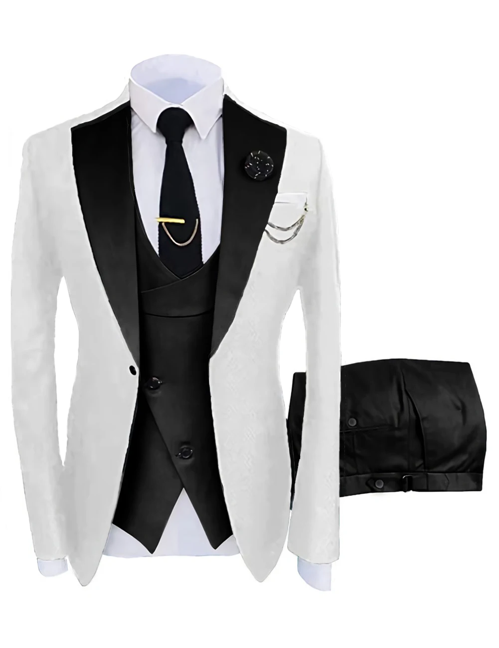 

Customized Men's Suit Notch Lapel Groom Tuxedos Jacket Blazers Halloween Costume Elegant For Luxury Man Suit's For Wedding 5113