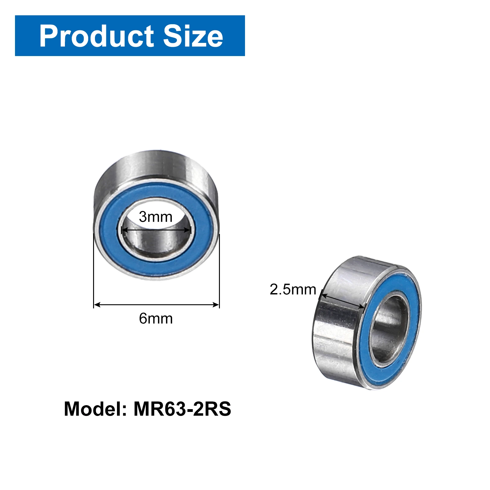 4-10Pcs Deep Groove Micro Bearing Double Rubber Sealed Chrome Steel Small Bearings ABEC5 Z4 Low Noise for Micro Motors Machinery