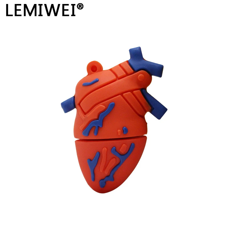 Hoạt Hình Con Người Cơ Quan USB Đèn LED Lung Trái Tim Dạ Dày Não Bộ Bác Sĩ Pendrive 64Gb Ổ Đĩa Flash Usb Memoria Usb bút