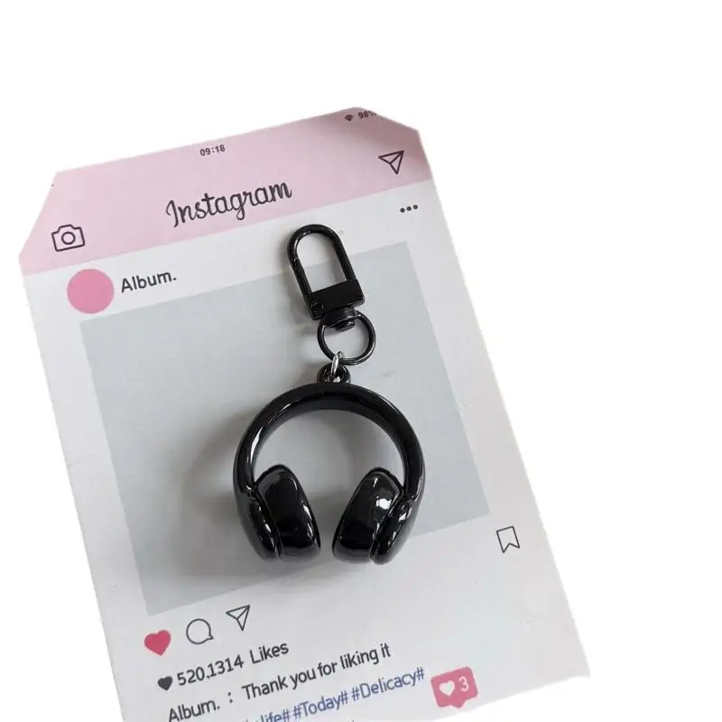 かわいいクリエイティブ 3D イヤホンペンダントキーホルダー携帯電話チェーンイヤホンチャームバックパックぶら下げ装飾アクセサリーギフト