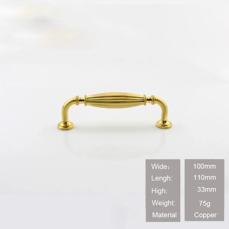 1pc gold Furniture Brass Knobs Cabinet Knobs and Handles brassKitchen Drawer Cabinet Pull Handle CT-105