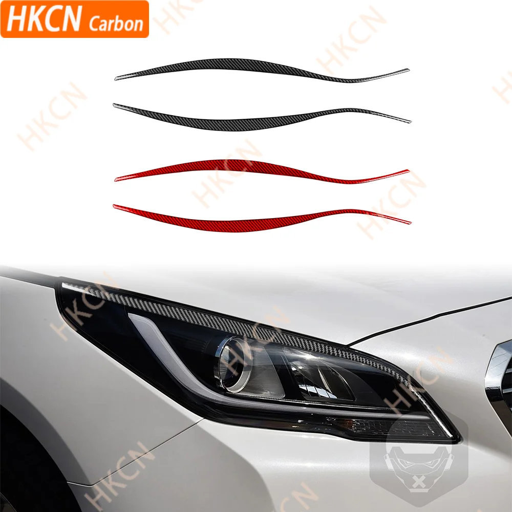 

Лампа для бровей, фары, отделка из настоящего углеродного волокна, аксессуары для салона автомобиля, наклейки, отделка для Hyundai Sonata 9 2015 2016 2017