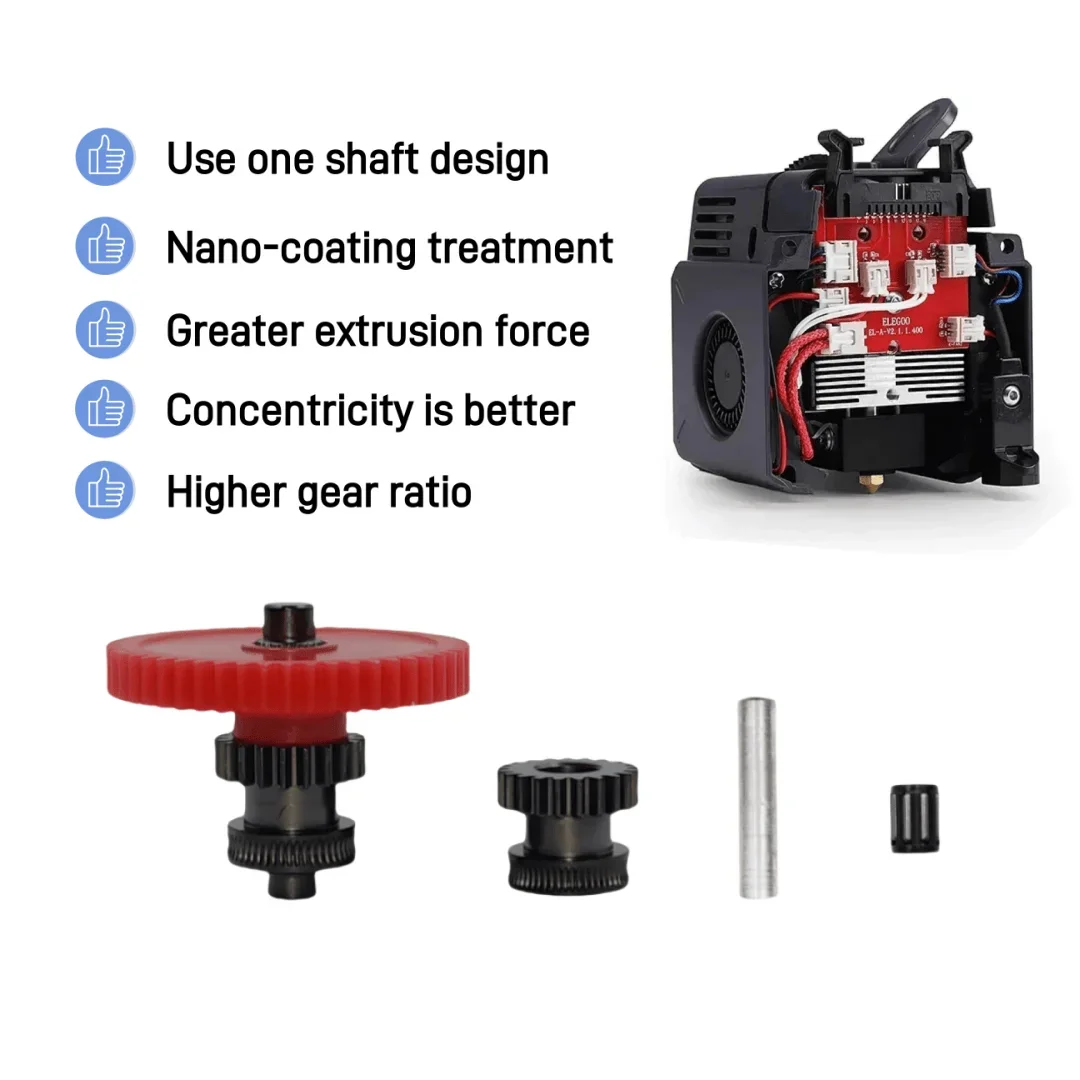 For ELEGOO Neptune 4 Max Extruder Gears Hardened Steel Integrated Extrusion Head Gear Kit for Neptune 4/Pro/Plus/Max 3D Printer