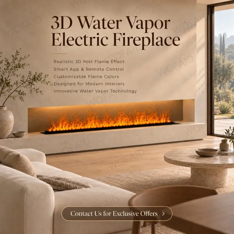 Luxury Linear Water Vapor Fireplace Smart Electric Mist Flame Insert for Contemporary Living Room Design Chimenea Electrica
