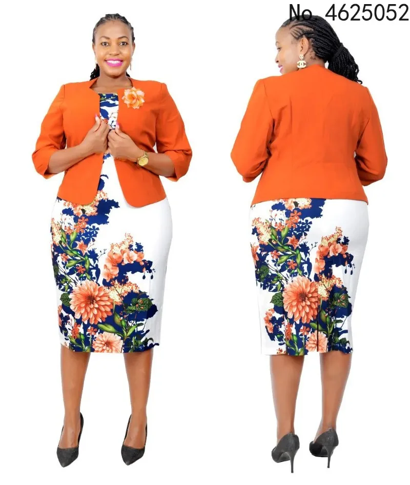 2026 Hot Sale African Turkey Style Plus Size Printed Coat And Dress Suit For Women