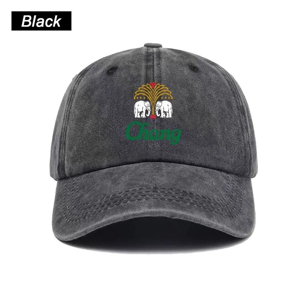 Vintage Washed Baseball Cap Chang Beer Print Graphic Unisex Streetwear Casual Trucker Style Summer Cotton Sun Hat