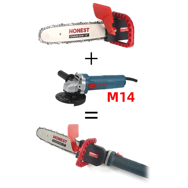 12/16 Inch Electric Saw Bracket Set M14 Angle Grinder Converted to Electric Chainsaw Adapter Tool Portable Conversion Head Kits