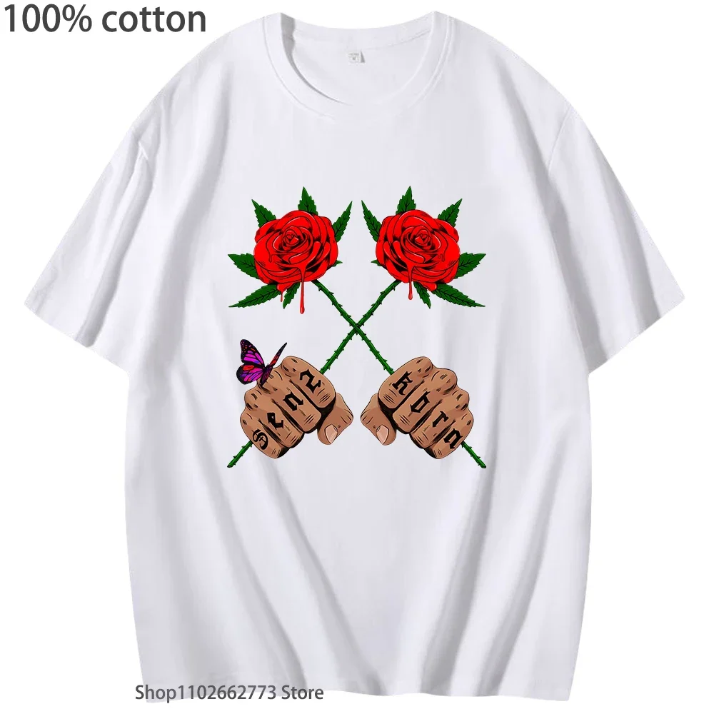 Eladio Carrion T-Shirts Sauce Boyz Monarca Graphic Clothes 100% Cotton Fashion Tshirt Men/women Clothing High Street Streetwear
