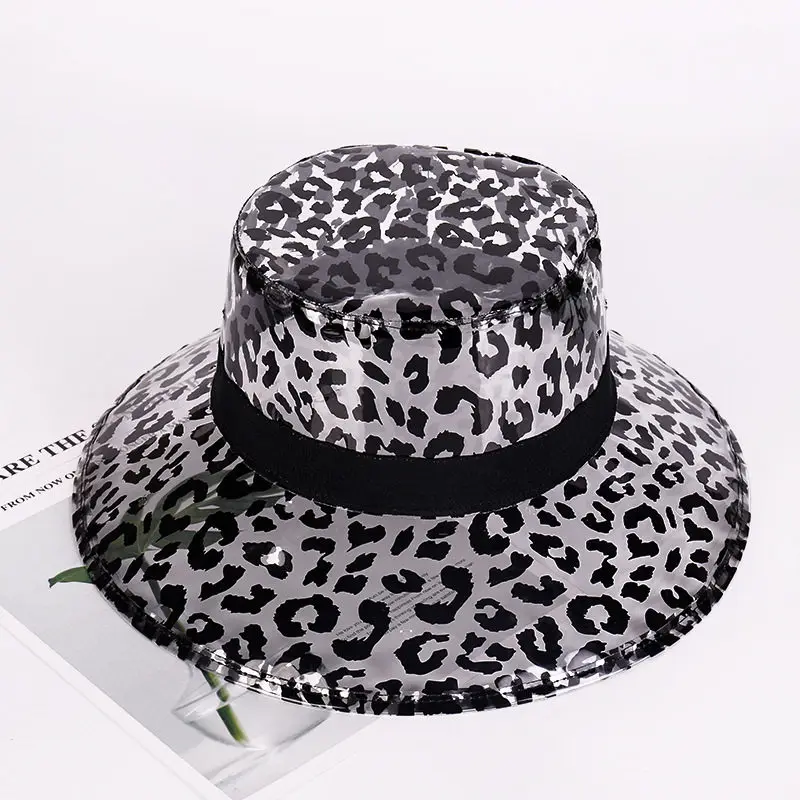 New Flat-top Big-brimmed Bucket Hat Street Shooting Star with The Same Paragraph Transparent PVC Wedding Capt Streetwear