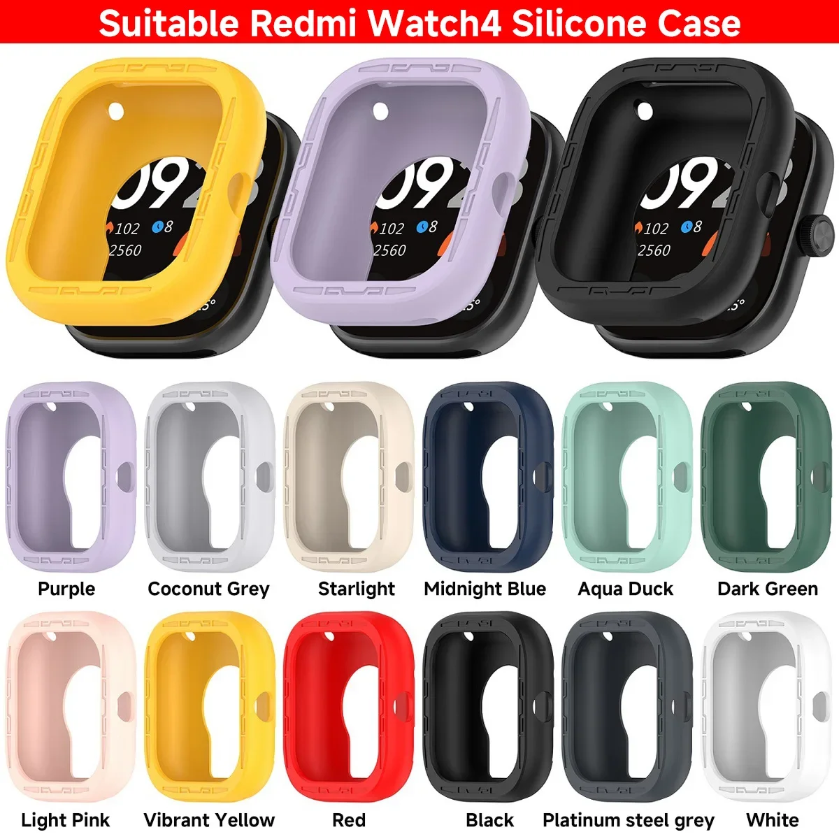 Custodia in Silicone per Redmi Watch 4 Smart Watch Strap Soft TPU custodia protettiva per paraurti protettiva per Xiaomi Redmi Watch4