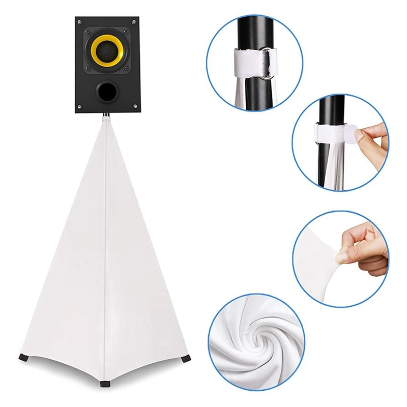 Universal Dj Light Speaker Stand Cover Double Sided Tripod Stand Skirt Scrim Cover Stretchable Material,2Pcs