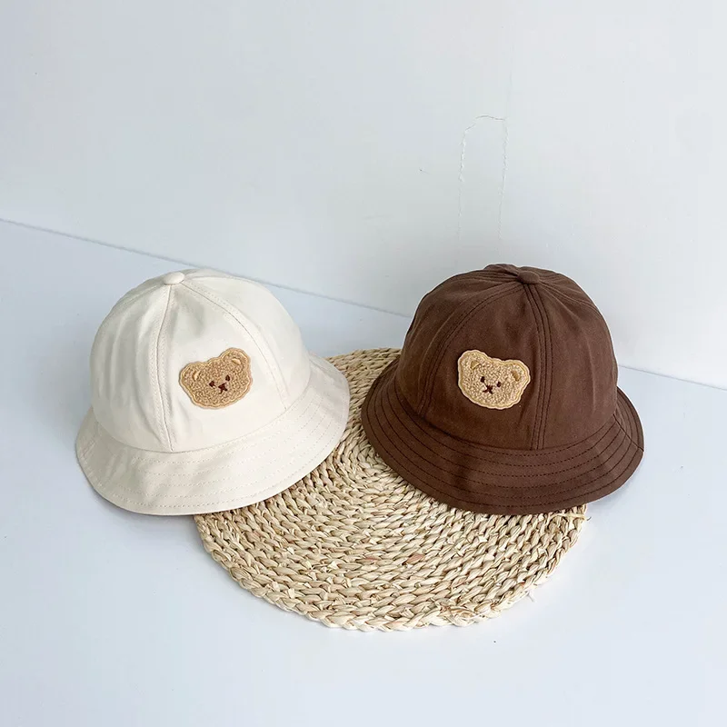 1 Piece Baby Hat for Boy Girl Cute Cartoon Bear Bucket Hat for Toddler Spring Summer Shade Baseball Cap Portable Outdoor Cap