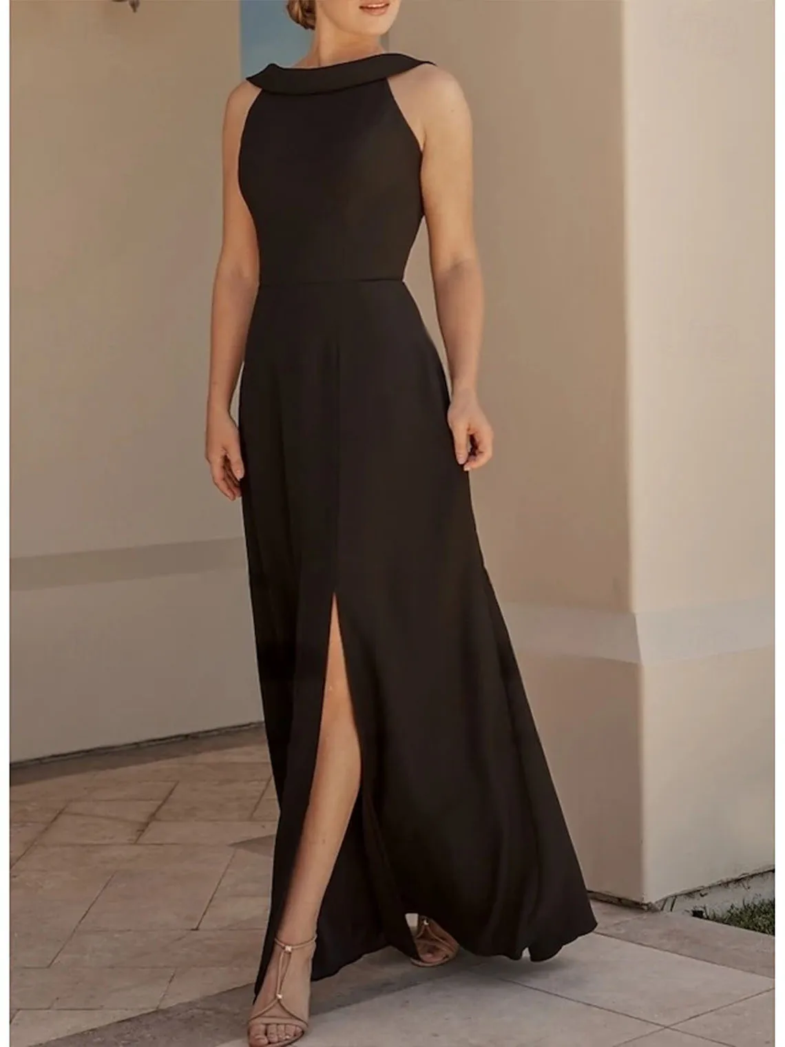 

Элегантное платье трапециевидной формы без рукавов для свадебного гостя, помолвки, длиной до пола, из эластичной ткани, торжественное вечернее платье 2025, бесплатно по индивидуальному заказу