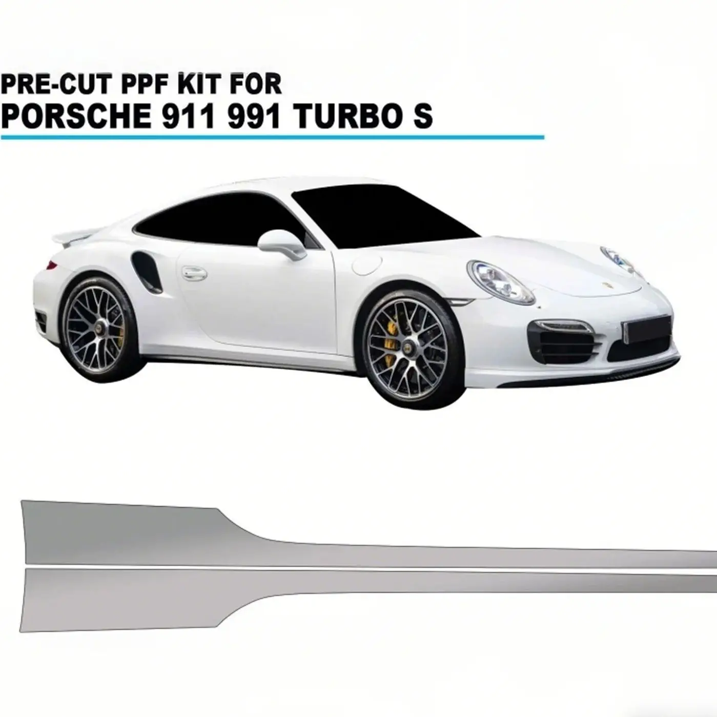 

For Porsche 911 991 Turbo 2014-2016 TPU Side Ski Scratch-Resistant Self-Healing Paint Protection Film Invisible Pre-cut PPF Kit