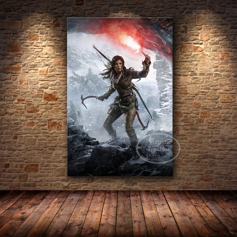 Game Poster Decoration Painting of Tomb Raider on HD Canvas Canvas Painting Art Posters and Prints Painting Pictures Home Decor