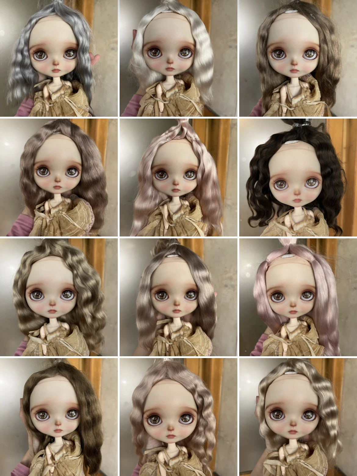 Color Selection Mohair wig （Contact the seller to confirm the hairstyle）Fit 9-10inch head circumference Blythe Qbaby