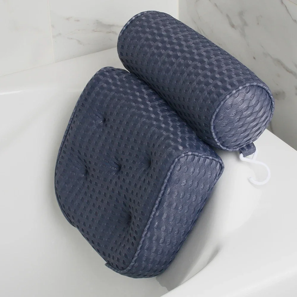 Lightweight Comfort Bathtub Soaking Pillow Non-Slip Suction Cups air mesh Bathtub Pillow SPA Massage Square Bathtub Pillow