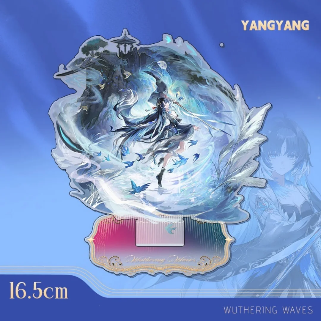 New Wuthering Waves Game Merch Desktop Ornament Decoration Character Stand Friend Gift Yangyang Hiyuki Aemeath Badge Keychain
