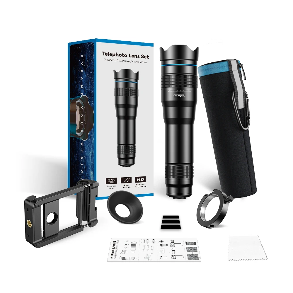 

APEXEL High Power 36X Monocular Metal Phone Telescope Telephoto Lens Compatible with Almost All Phones
