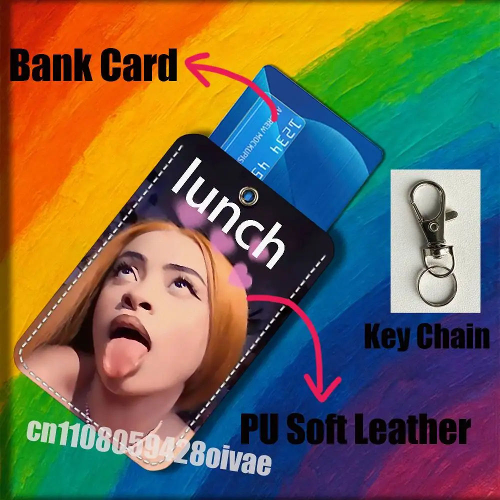 I-Ice Spice Y2K! Like For ID Clips Credit Bank Campus Card Holder Cover Decoration PU Leather Keychain