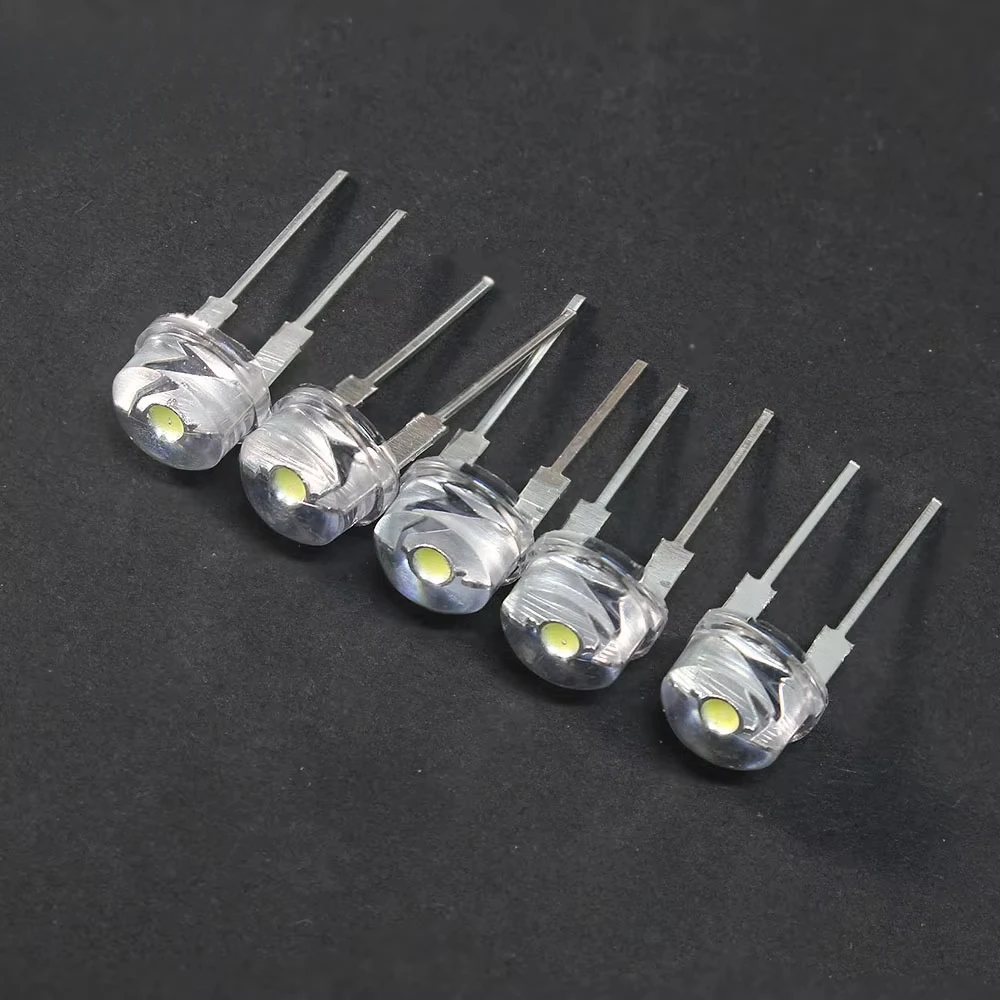 10/20/50PCS 8MM F8 Straw Hat LED Diode Light Emitting Diodes 0.3W 0.5W 0.75W Blue Green Red Yellow White Warm White High Quality