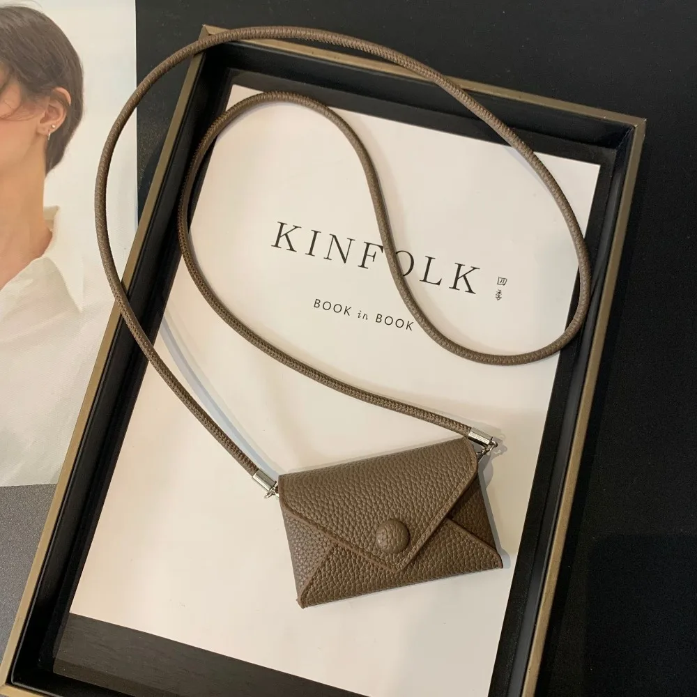 Moda mini bolsa de armazenamento couro do plutônio colar cintura saco cor sólida multifuncional moeda bolsa