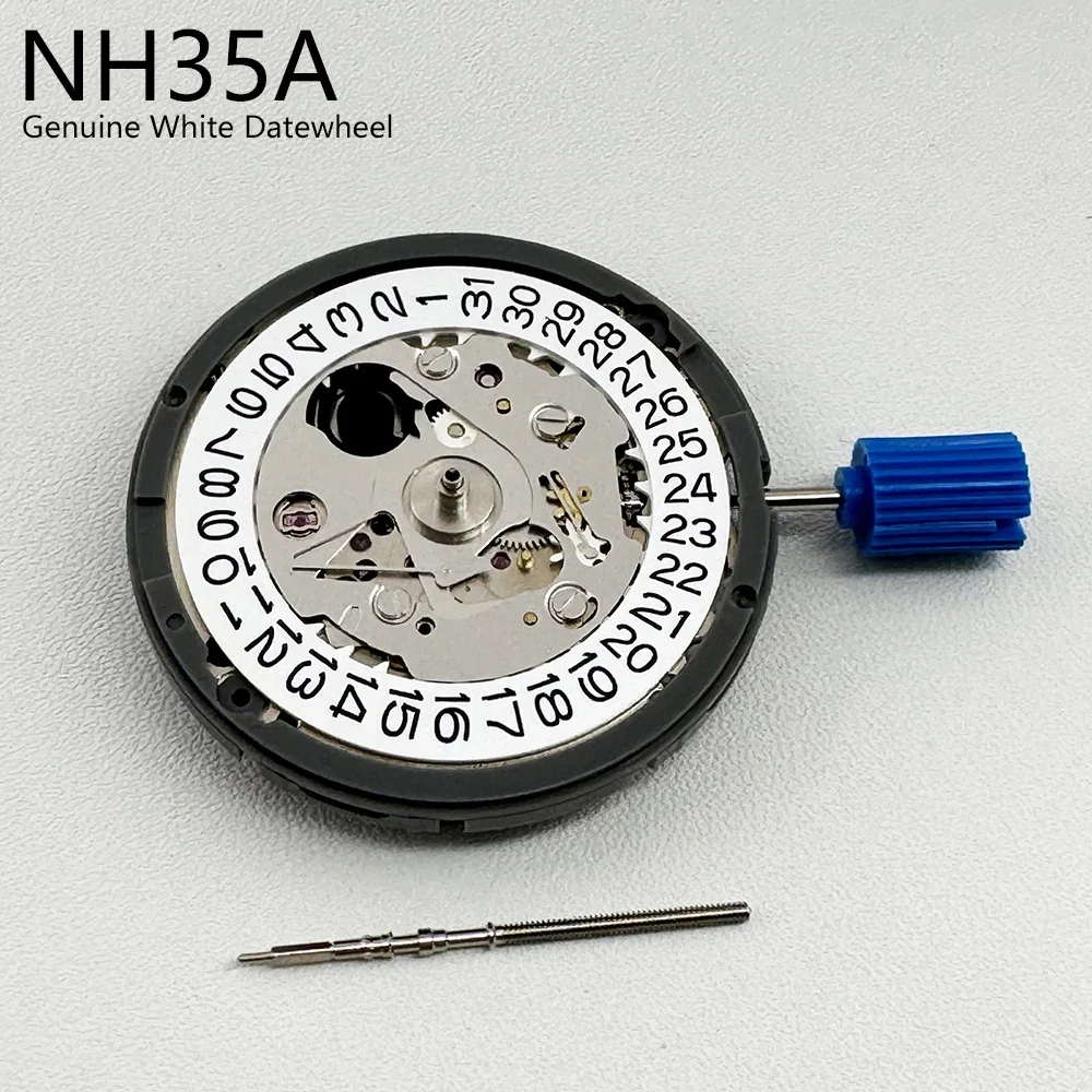 Japan Genuine NH35 Mechanical Movement Tmi Version NH35A High Accuracy 24 Jewels White 3H Datewheel Mod Replace Mechanical Movt