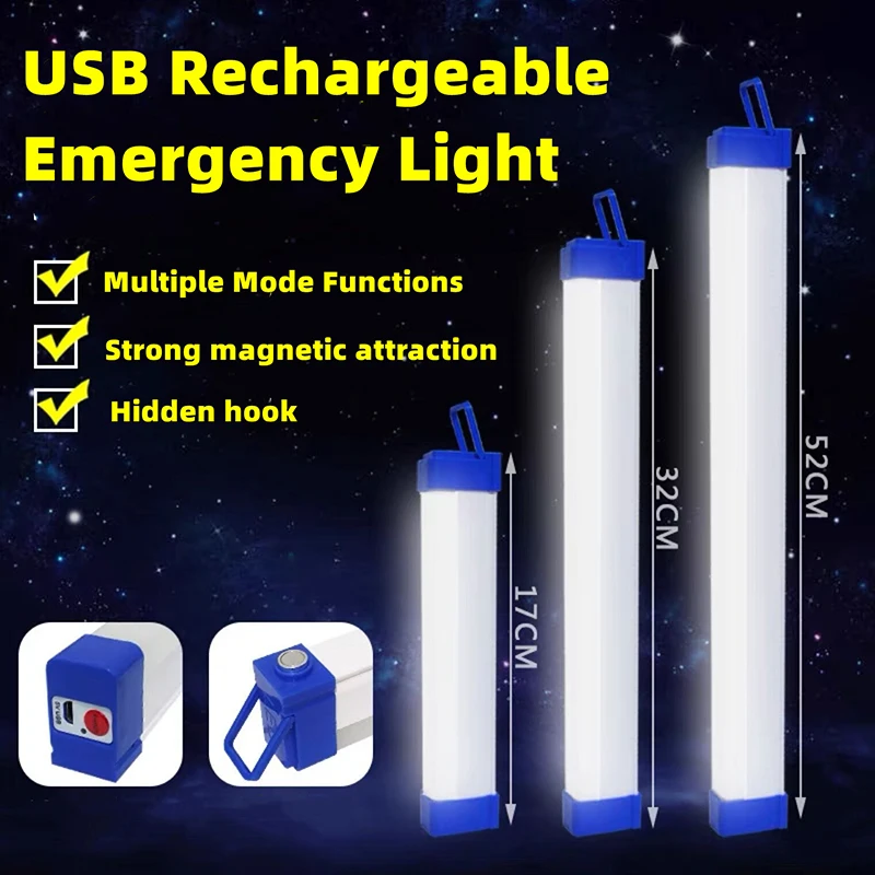 

LED Emergency Lights DC5V 20W 40W 60W USB Rechargeable 17cm 32cm 52cm Outdoor Camping Lamp for Home Power Failure Work Light