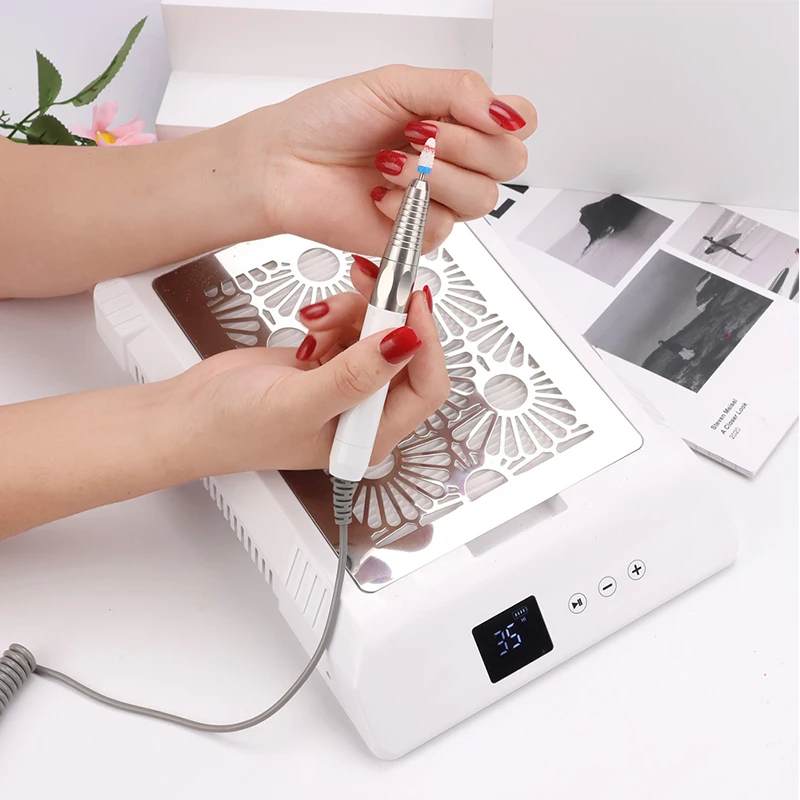 OEM/ODM Nail Salon Professional Portable 85W Nail Dryer Tool Vacuum Cleaner Nail Table Dust Collector