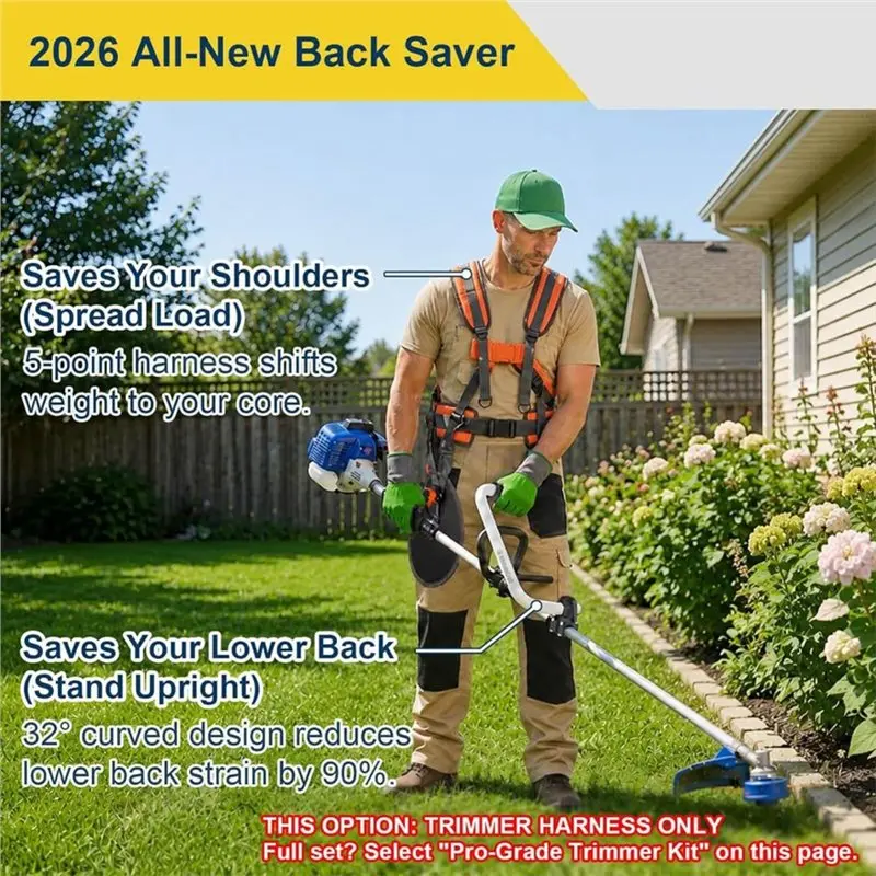 LDHLPadded 5-Point Trimmer Shoulder Harness, Lefty/Righty For Tired Shoulders, For Tired Shoulder Straps, Weed Eater Strap