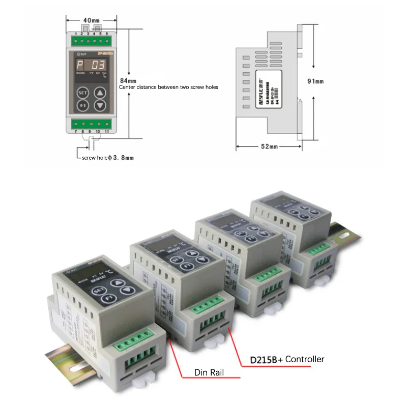 BF-D215B + السكك الحديدية نوع مقياس درجة الحرارة الشمسية المياه الساخنة تداول درجة الحرارة الفرق المراقب المالي #5