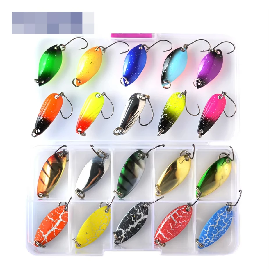 Trout Spoon Lure Set Metal Bait 2.5g 3g 4.5g 5g mixed Colors Pesca Freshwater Fishing Tackle Isca Artificial Lake Fishing