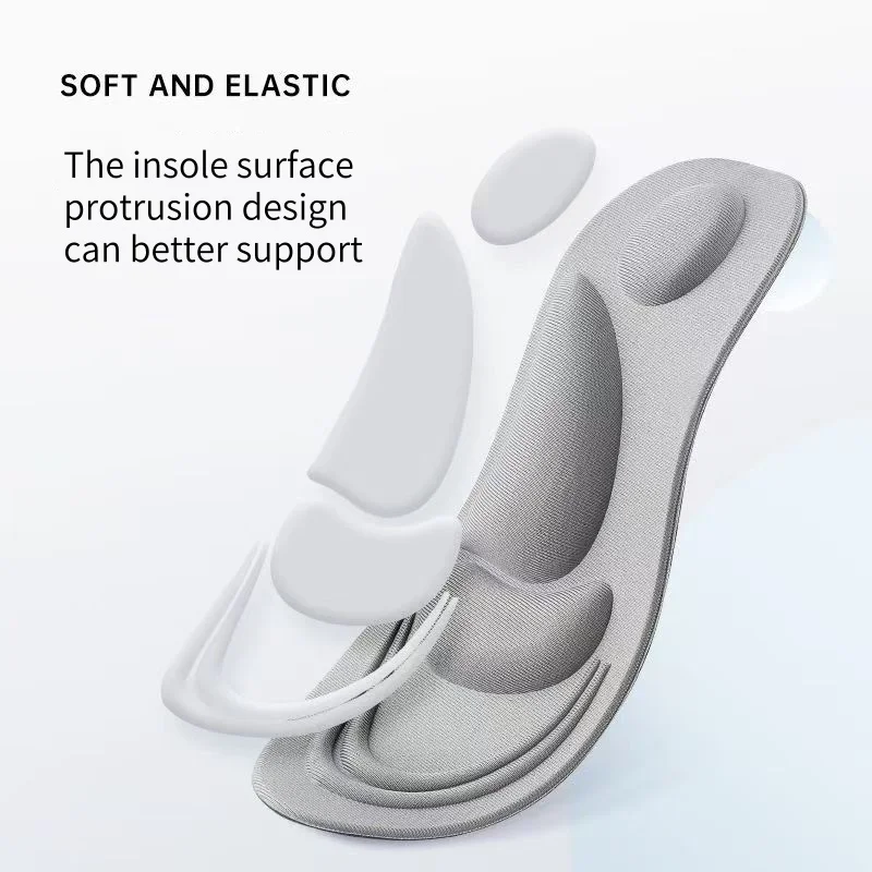 4D หน่วยความจําโฟมตัดเบาะ Orthopedic Insoles สําหรับรองเท้าบรรเทาอาการปวดนุ่มแบนฟุต Arch สนับสนุนนวด Insoles ผู้ชายผู้หญิง