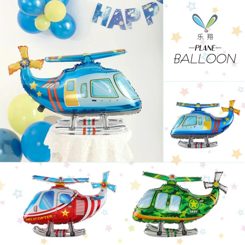 

Button Assembly 3D Aluminum Film Balloon Camouflage Helicopter Fighter Children Birthday Party Decoration Photo