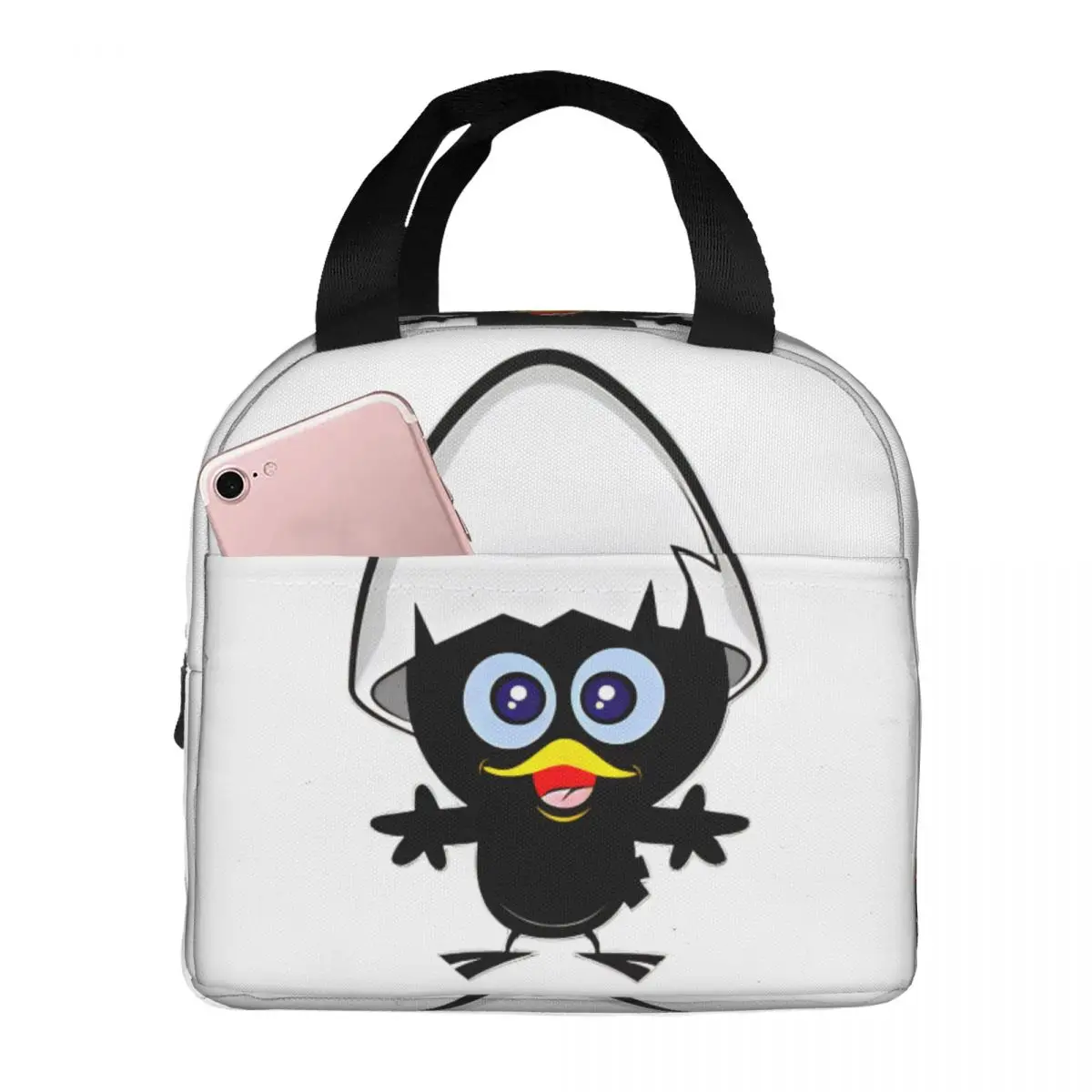 Calimero Black Chicken Cartoon Comic Insulated Lunch Bag for Women Waterproof Thermal Cooler Lunch Box office Work School