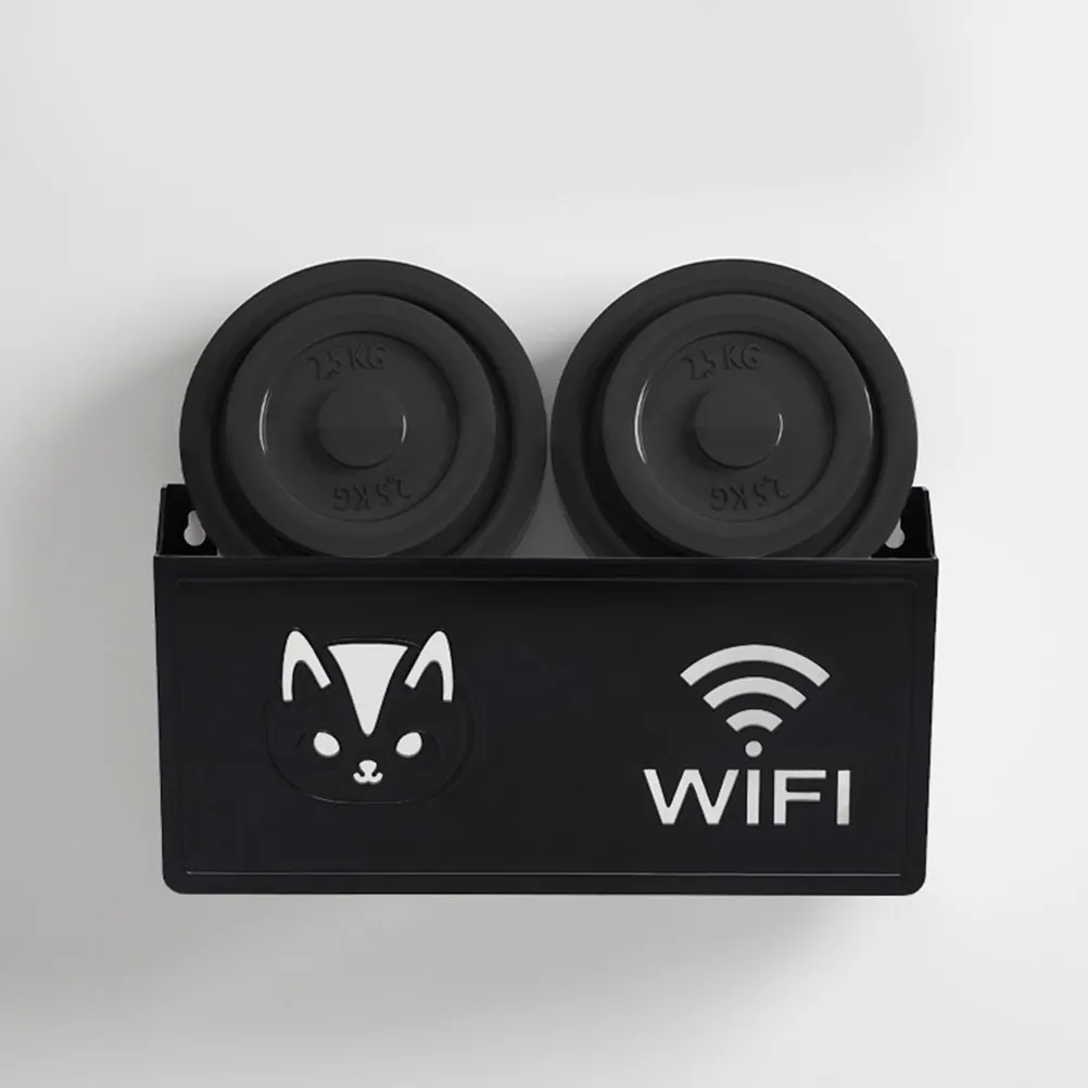 Wall-Mounted Router Storage Box No-Drill Ventilated Mesh Design for WiFi Router Modem Cable Management Decorative Home Office