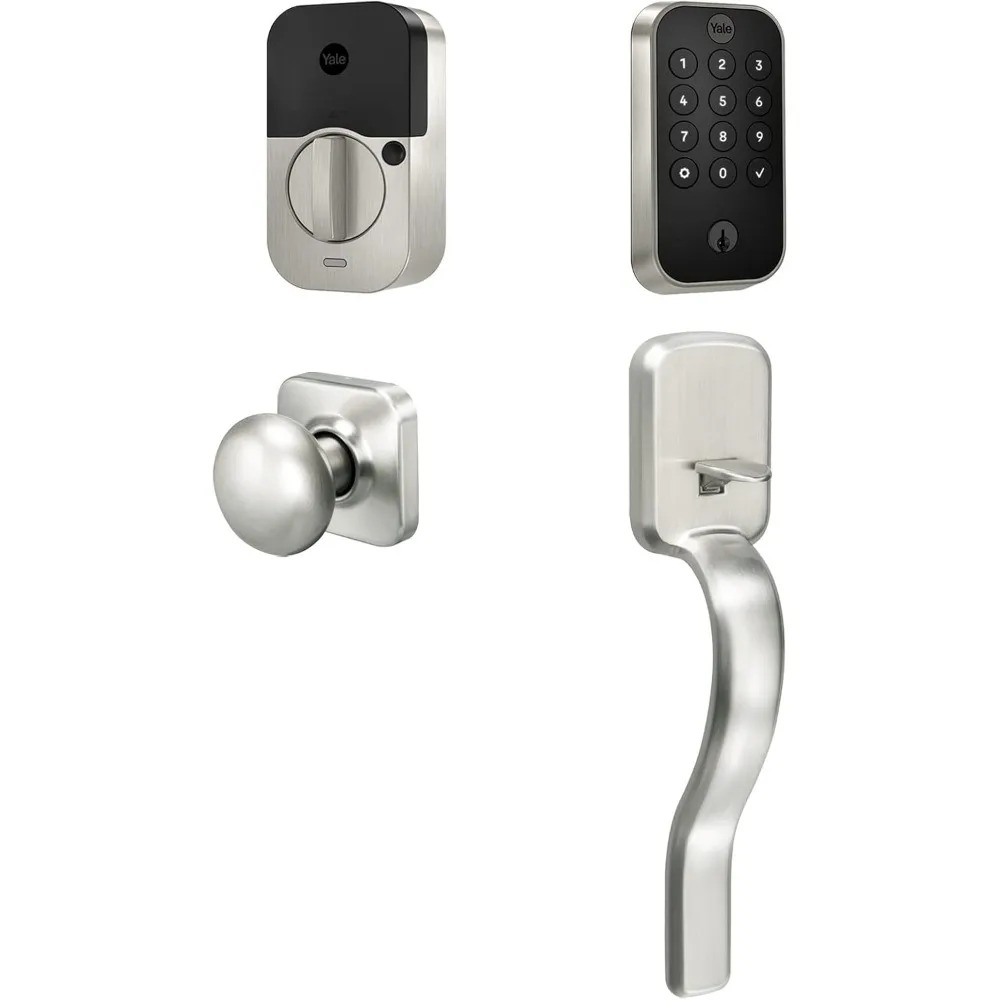 Assure Lock 2 Keypad with Bluetooth and Ridgefield Handle in Satin Nickel